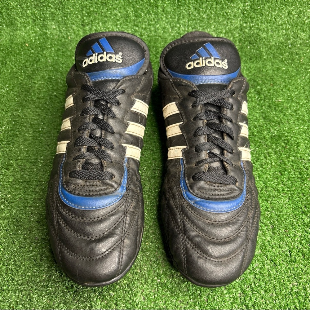 Vintage 1995 Adidas Classic Black Leather Soccer Football Cleats Mens Size 11 - Picture 2 of 12